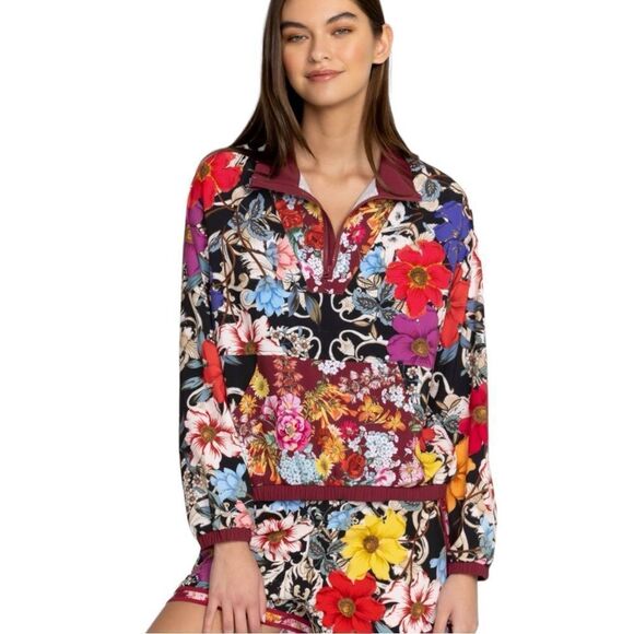 Johnny Was ARCHIBAL MOCK NECK PULLOVER JACKET SMALL NEW WITH TAGS $375 floral - Picture 1 of 7